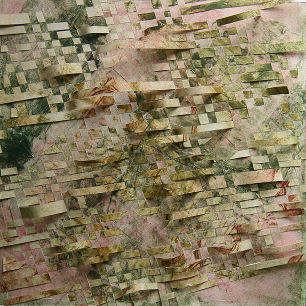 Online Presence, Collagraph Monoprint, 2014, 41cm W x 41cm H x 3 cm D, Hand Woven. Photo: Courtesy of the artist.