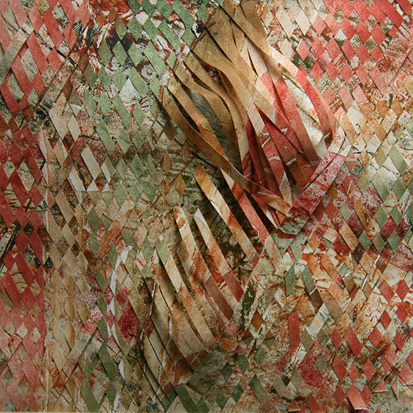 Artists Collective, Collagraph Monoprint, 2014, 41cm W x 41cm H x 4 cm D, Hand Woven. Photo: Courtesy of the artist.