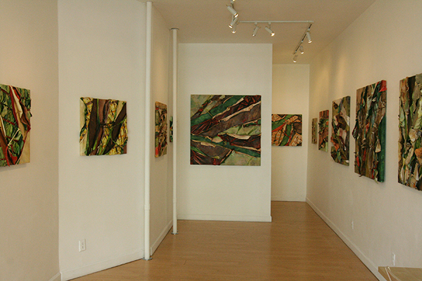 Business & Pleasure 20, Oil on Canvas with Collared & Polo Shirts, 2012, 46cm W x 46cm H x 8cm D, Hand Stitched & Knotted. Photo: Courtesy of the artist.