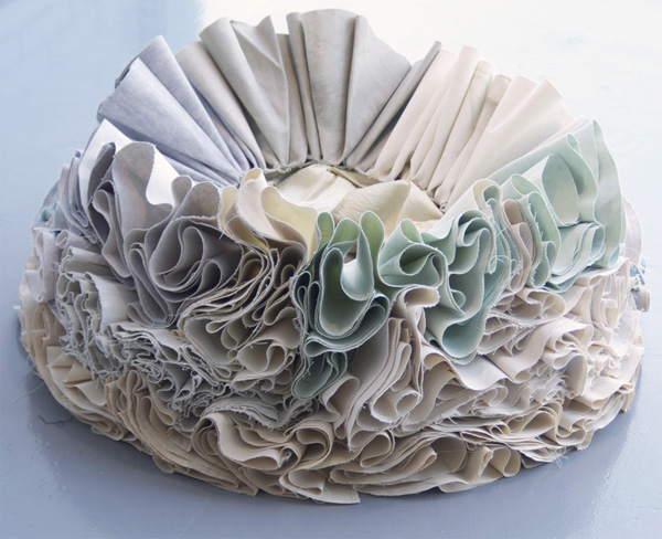 Ruffle, size 52" diameter 25"height, Medium: cotton, thread.