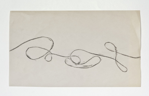 32 inches of yarn pencil on paper 10 x 16 2012