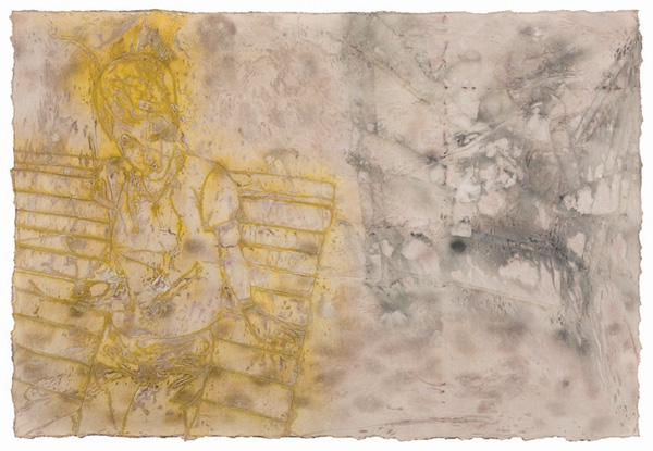 Trip to the Mountains II, 56" x 39", acrylic inks on 100% cotton paper, monoprint, photo: Fraser Spowart