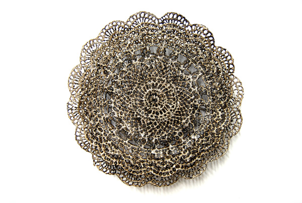 Love Lace - Antiquated Notions #9, 2011, Paper, free-motion embroidery, Thread, konnayaku starch, burn-out. Photograph: Lizz Aston