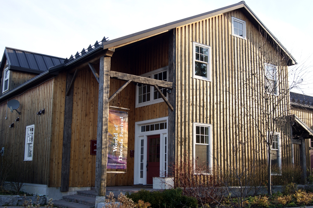 Main entrance of Joshua Creek Heritage Art Centre, World of Threads Festival 2012.