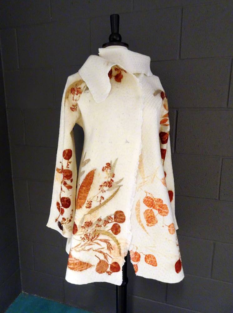 Vinitha Sara John, Botanically Inspired Coat, Cat Walk II exhibition, World of Threads Festival 2018.