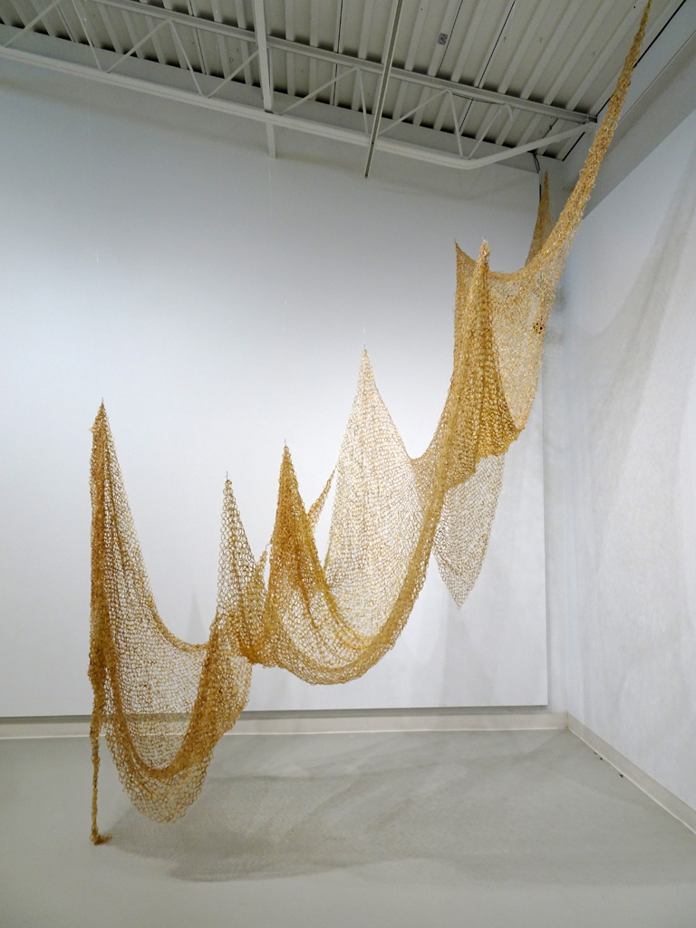 Mary-Anne Wensley: Nets, 2009, dimensions variable, pig gut, linen thread.