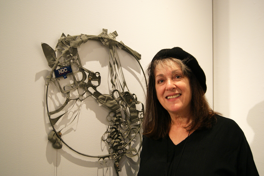 Susan Avaishai at the opening of Strung out and Undone exhibition, World of Threads Festival 2014.