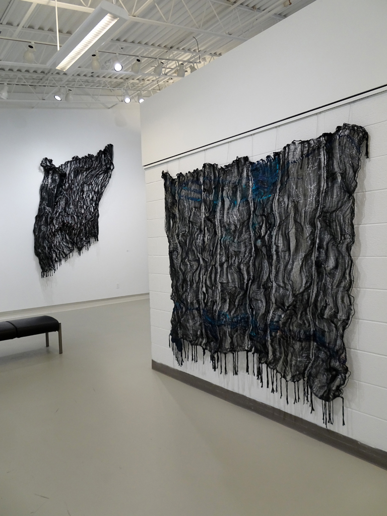 Elise Vazelakis: The Silent Divine I, 2017, 154H x 203W x 5D cm, Loom Woven Steel Wire, Hemp, and Acrylic Paint.