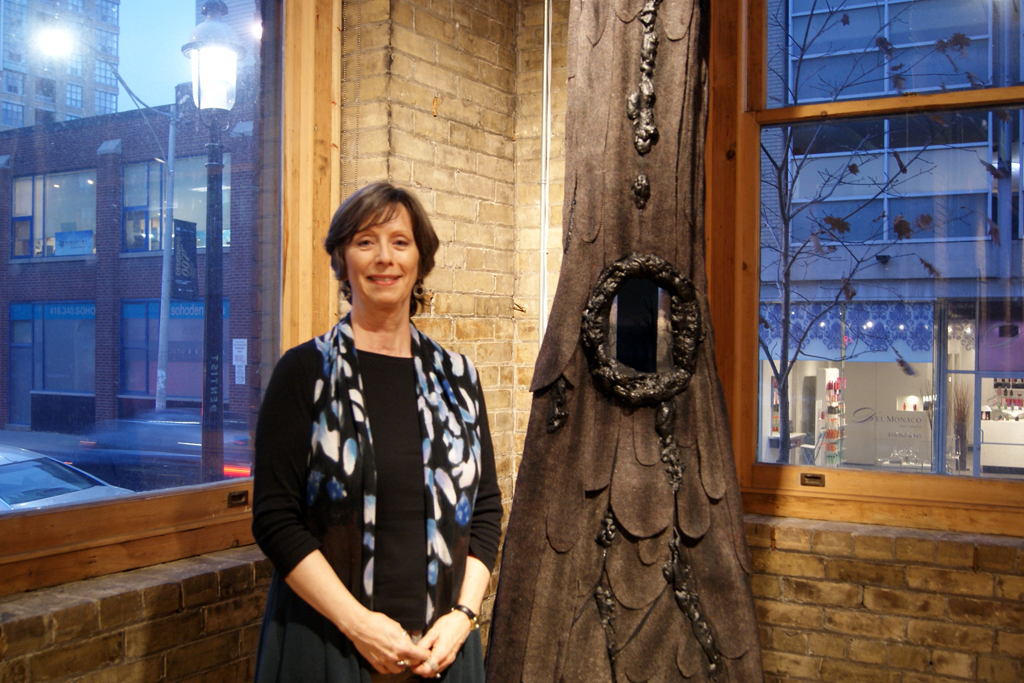 Lynn Kelly at the opening of the Protrusion exhibition.