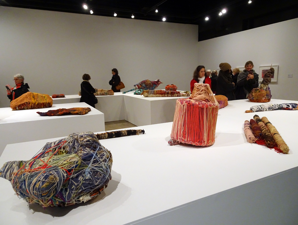 Visitors at the Judith Scott exhibition, World of Threads Festival 2016.