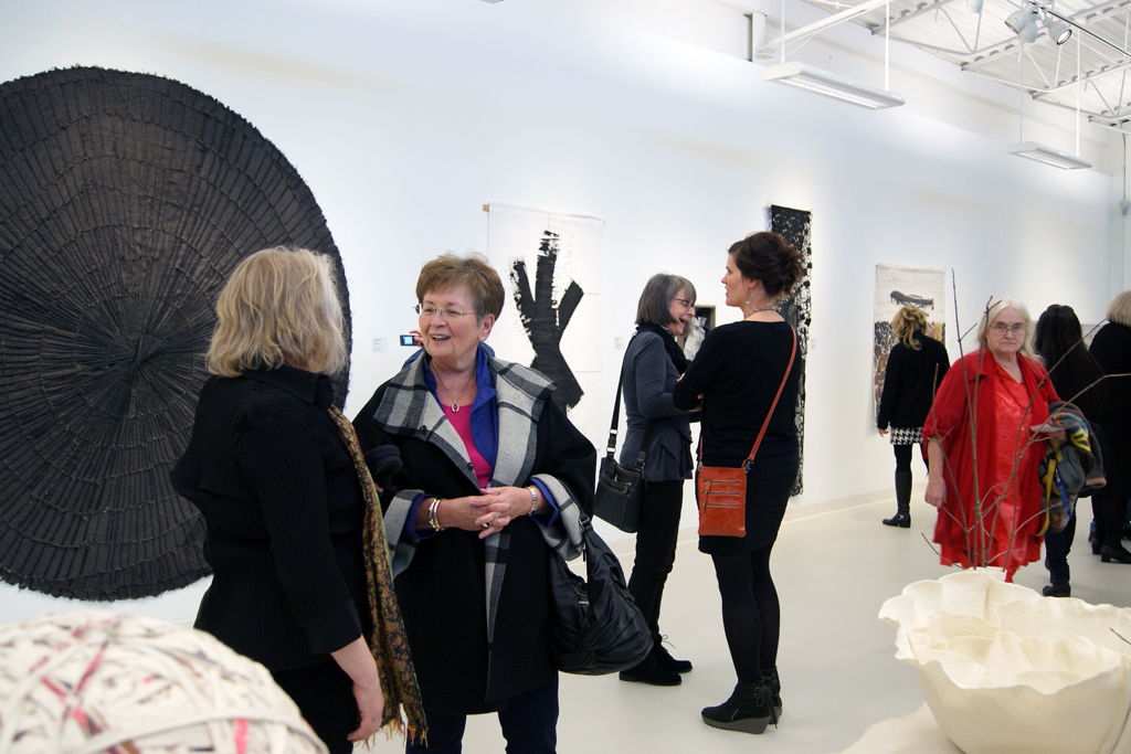 Artists Maggie Tchir, visitor, Valerie Knapp and Kelly O'Neill at the Festival opening.