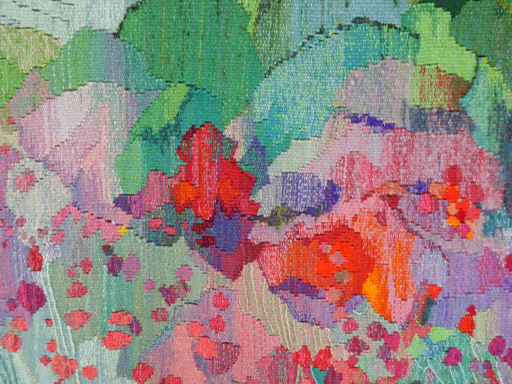 English Garden, detail, Rosemary Pucholt, Botanical Realm, World of Threads Festival 2018.