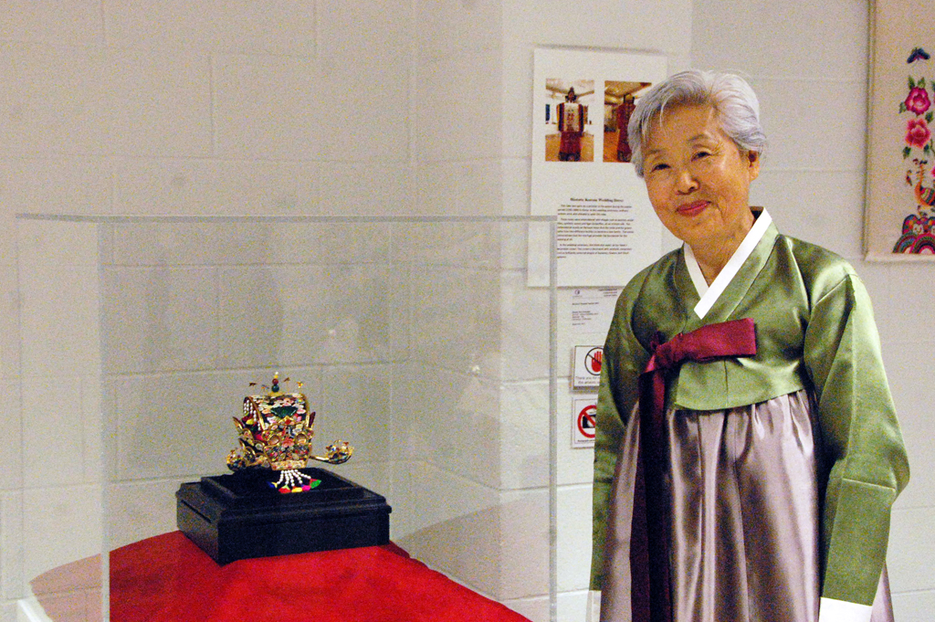 Insook Kim at the opening of the World of Threads Festival 2018.