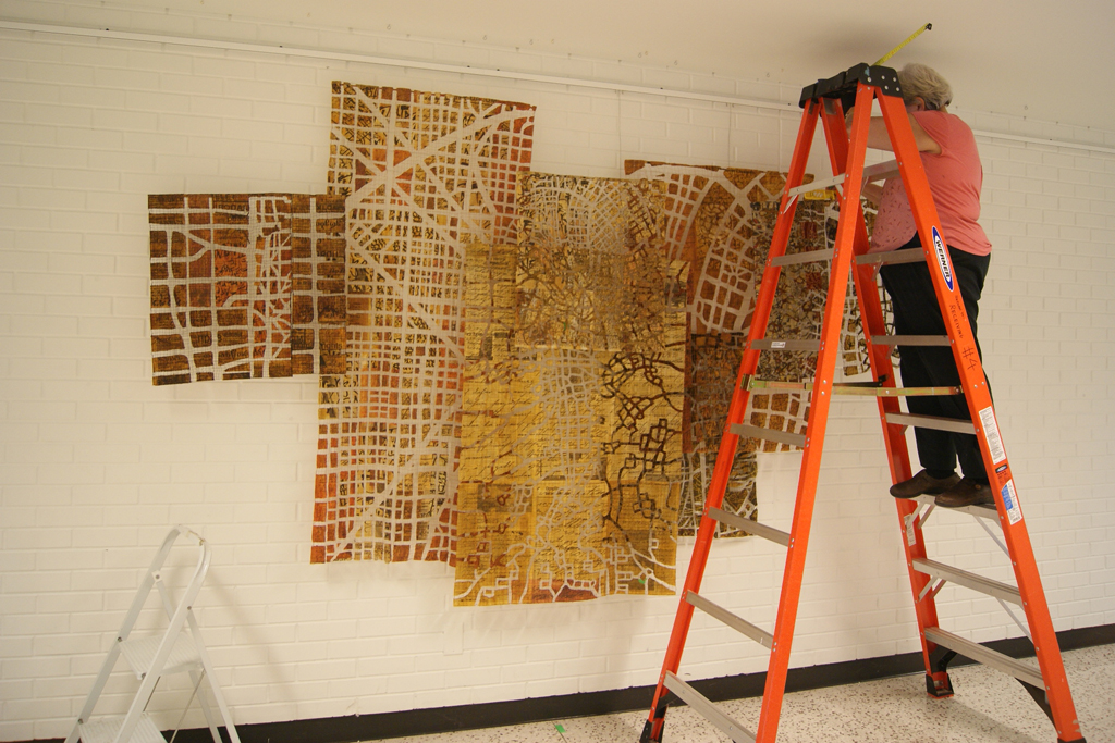Installing the work of Eszter Bornemisza.
