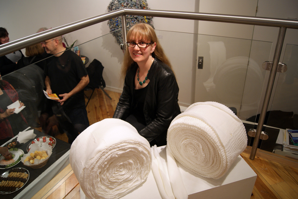 Lisa Jayne Irvine at the opening of THREADSpace exhibition.