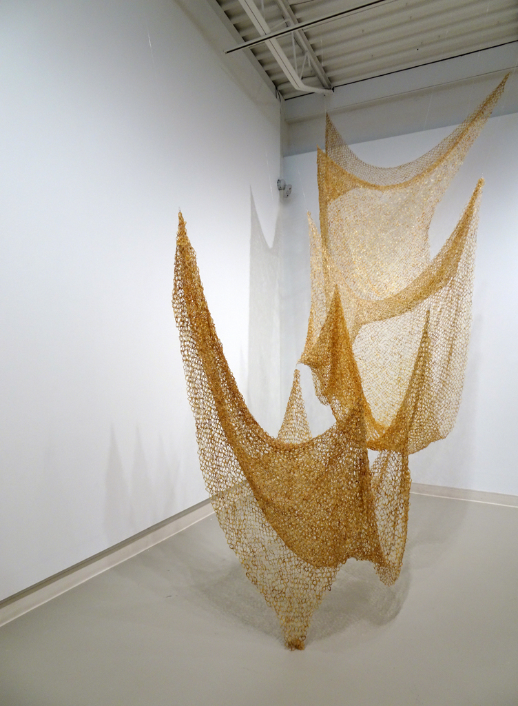 Mary-Anne Wensley: Nets, 2009, dimensions variable, pig gut, linen thread.