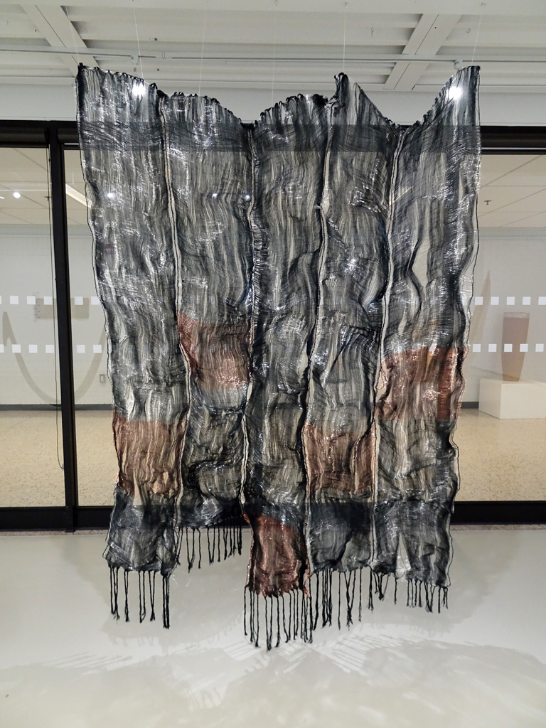 Elise Vazelakis: Enlightenment, 2016,  279H x 254W x 5D cm, Loom Woven Steel & Fiber.