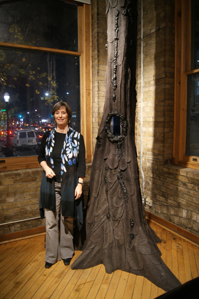 Lynn Kelly at the opening of the Protrusion exhibition.