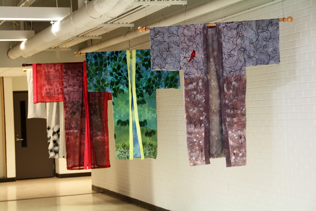 Installation view, Kimono Road exhibition.