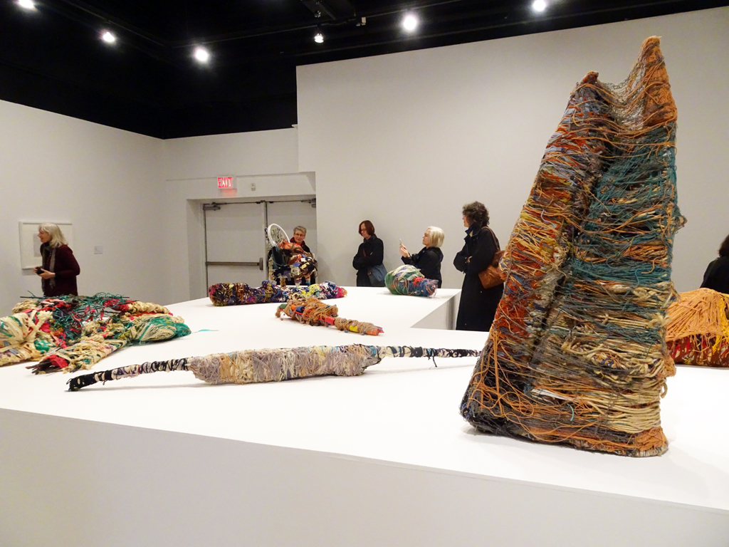 Visitors at the Judith Scott exhibition, World of Threads Festival 2016.