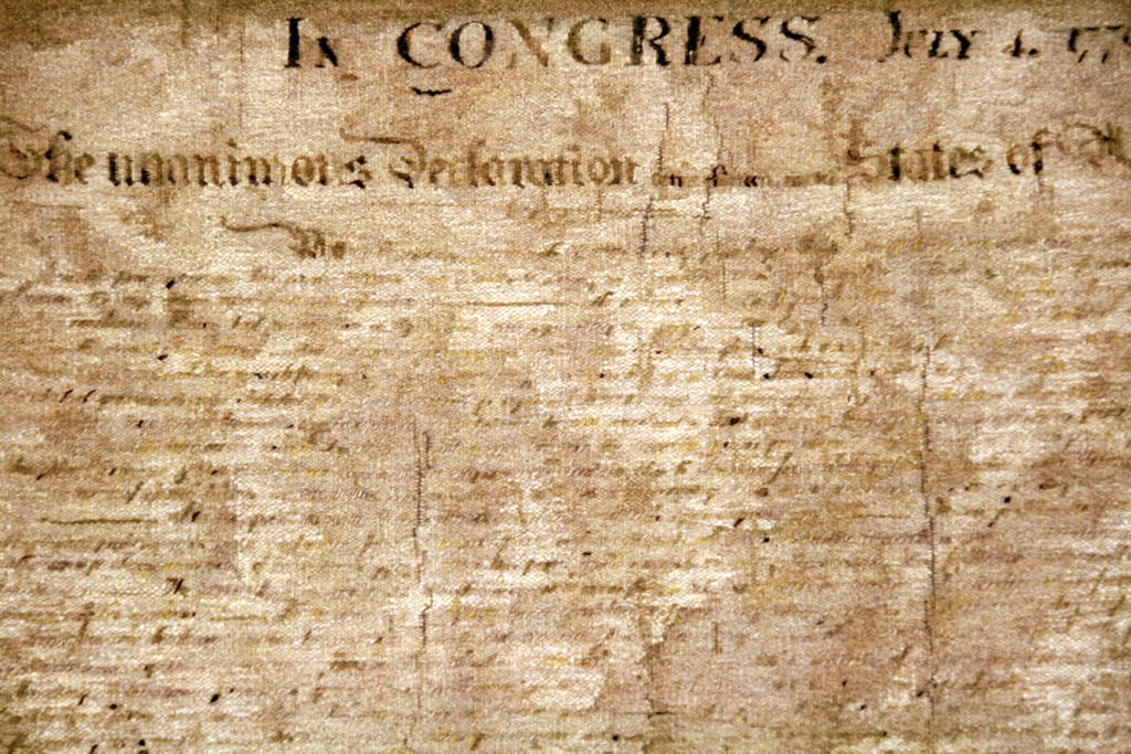 Declaration of Independence, detail.