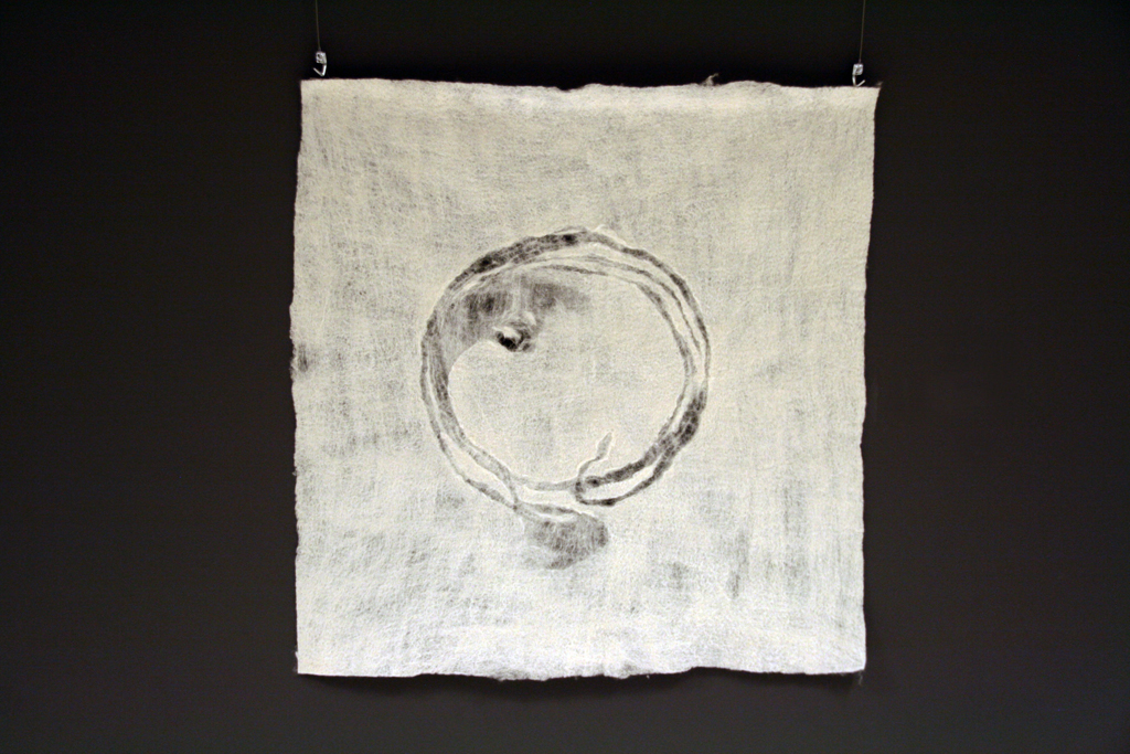 Enso' Title: N-F-I, 2014 85H 75W cm, felted merino wool fibers.
