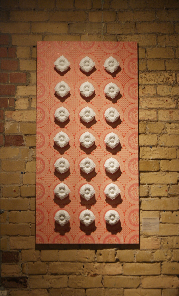 Flower Series #3, 2011,       Porcelain and Fabric,           120x80x6 cm. Hand-build, commercial plastic                                                                            fabric.