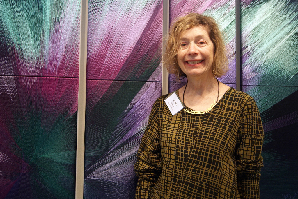 Artist: Gwen Lowery at the opening of the World of Threads Festival. 2016.