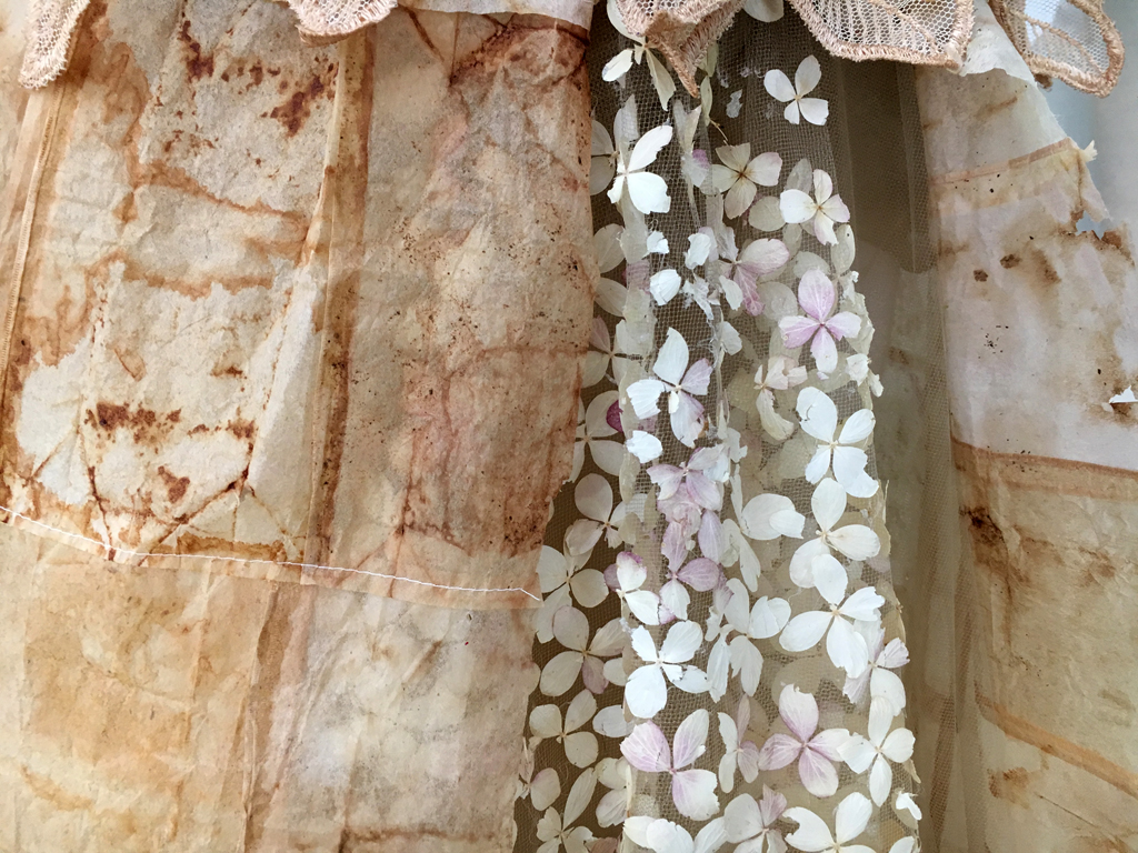 Suzy Martins: Waking Dream, Tea Bag Dress, detail.