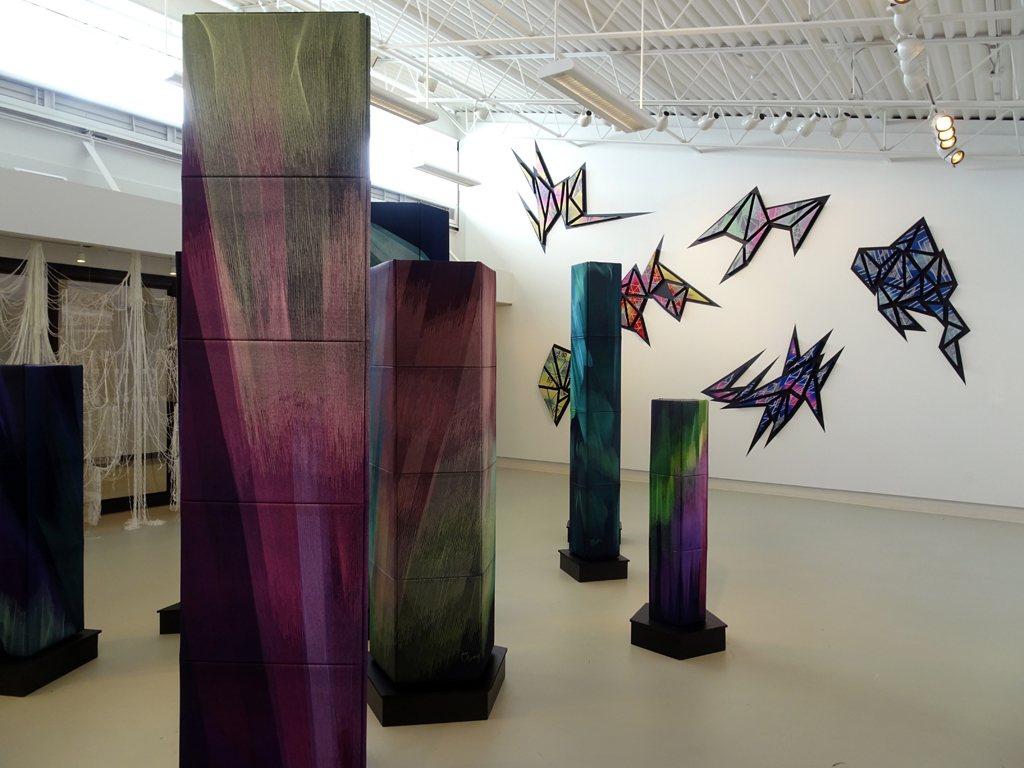 Installation view: Cosmic Geometry exhibition, World of Threads Festival 2016.