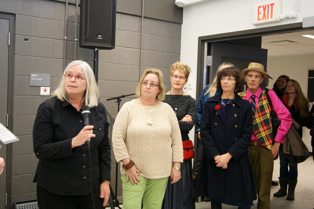 Artists at the opening reception of the Quiet Zone exhibition, World of Threads Festival 2012.