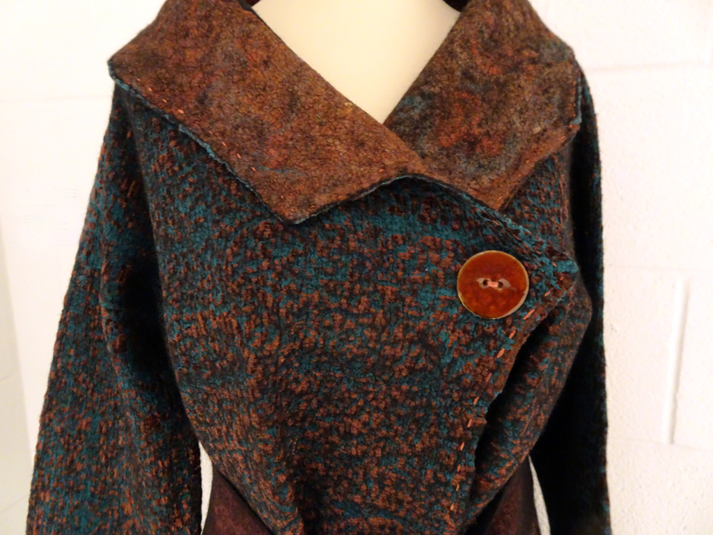 Vinitha Sara John: Velvet Vision Swing Coat, detail.