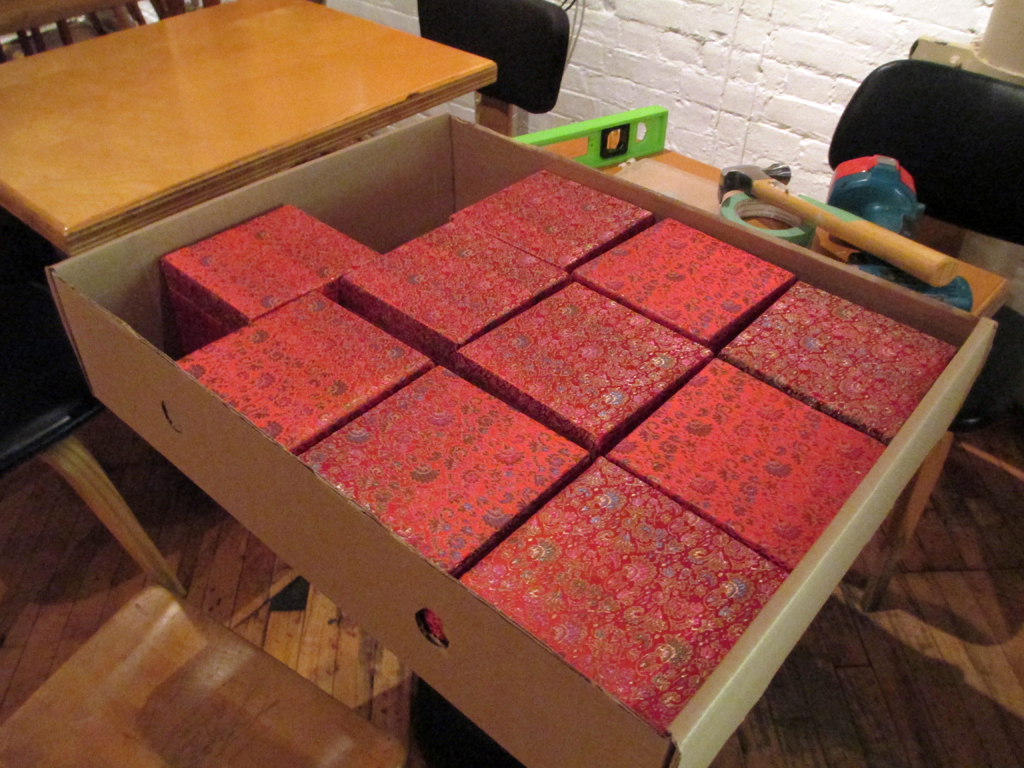 Boxes of artwork - Ling-Yueh Chuang.