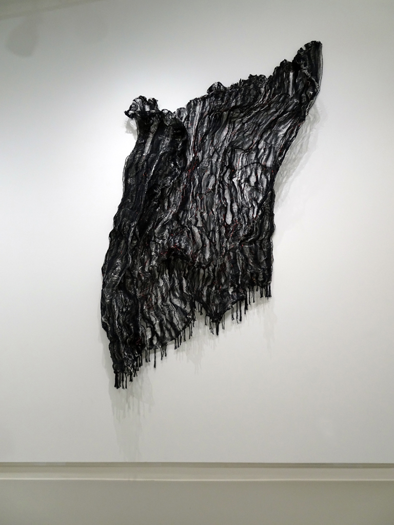 Elise Vazelakis: Repetitive Stillness II, 2017 228H x 215W x 5D cm, Loom Woven Copper, Steel and Fiber.