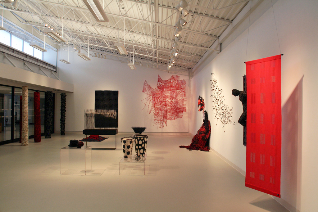 Installation view: The Red and the Black exhibition, World of Threads Festival 2014.