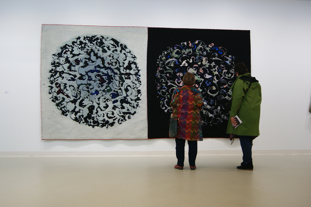 Visitors to the Flow exhibition, World of Threads Festival 2018.