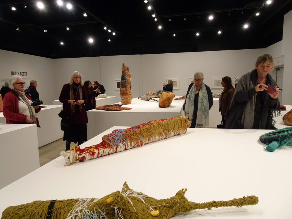 Visitors at the Judith Scott exhibition, World of Threads Festival 2016.