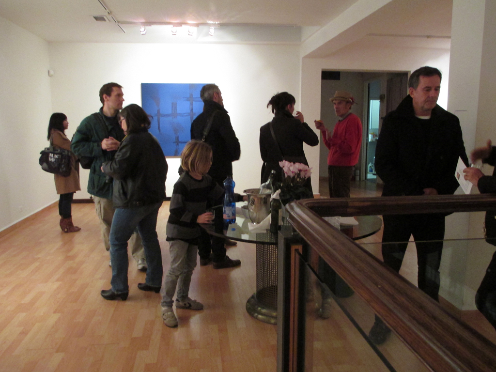 Visitors at the opening of the Material Connections exhibition, World of Threads Festival 2012.