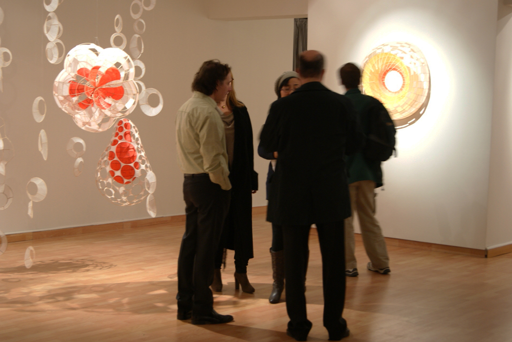 Gallery Owner: Chad Wolford at the opening of the Material Connections exhibition, World of Threads Festival 2012.