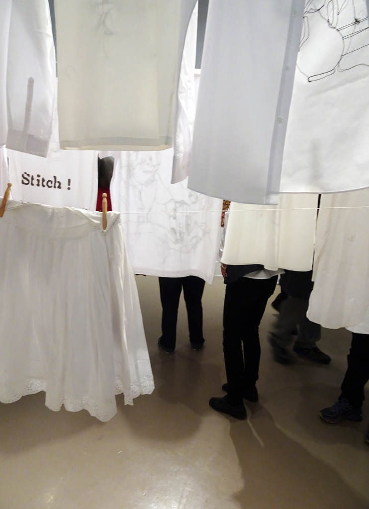 Visitors at the opening of the "me and you" exhibition, World of Threads Festival 2016.