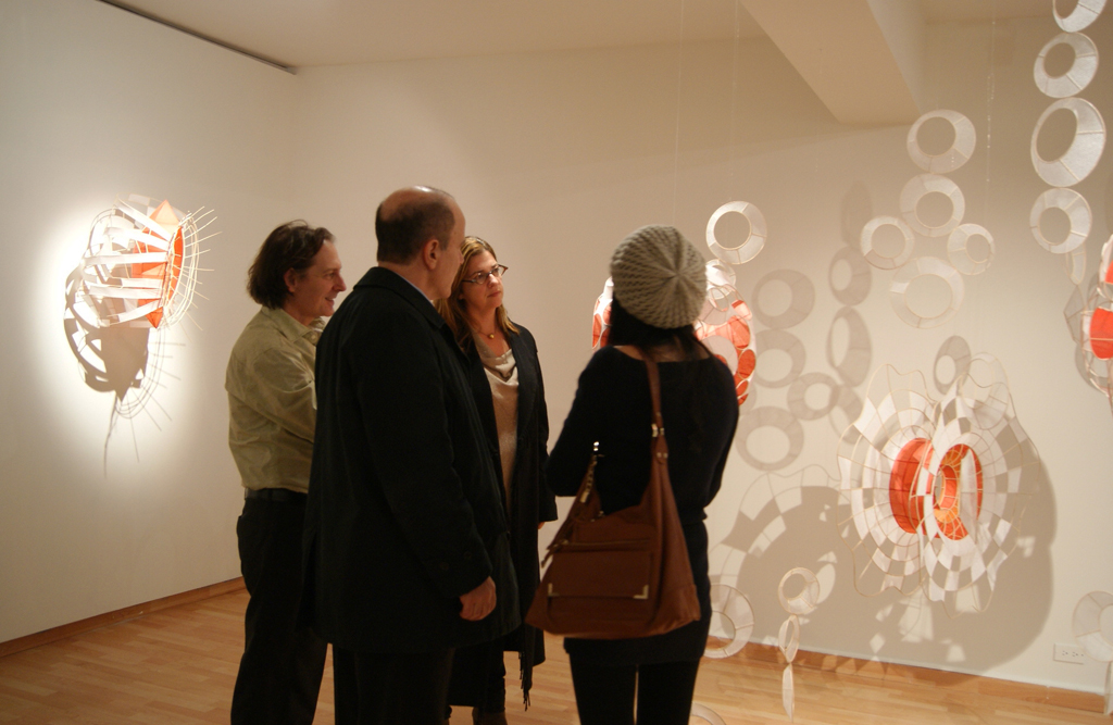 Gallery Owner: Chad Wolford at the opening of the Material Connections exhibition, World of Threads Festival 2012.