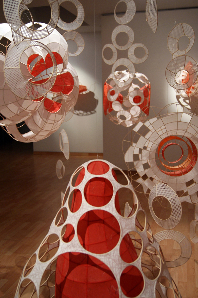 Red and White Melody, detail, Xiaojing Yan, Material Connections exhibition, World of Threads Festival 2012.