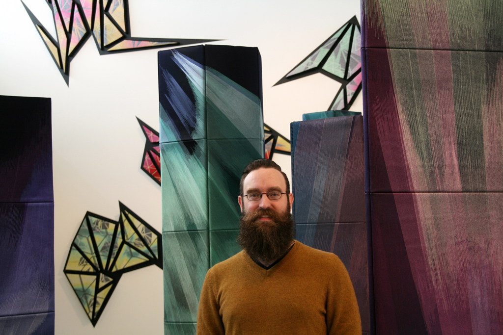 Gareth Bate co-curator of the Cosmic Geometry exhibition World of Threads Festival 2016.