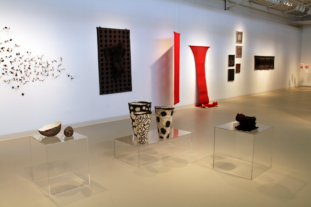 Installation view: The Red and the Black exhibition, World of Threads Festival 2014.