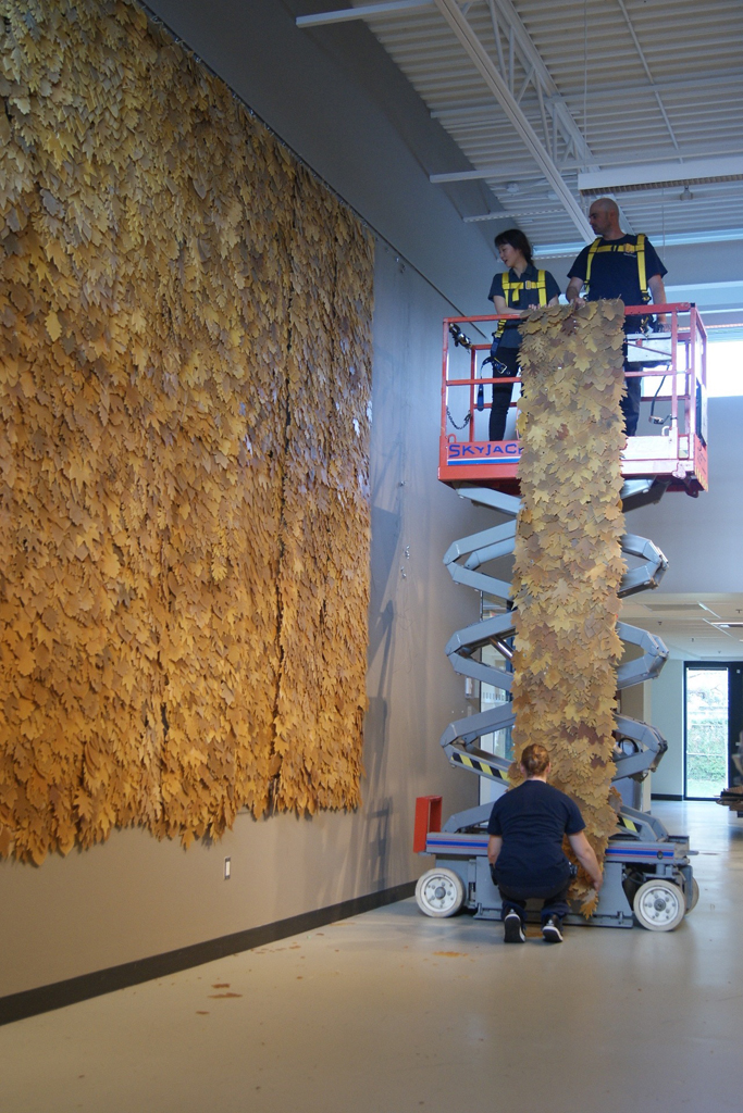 Step 3: More and more sections are hoisted into place.