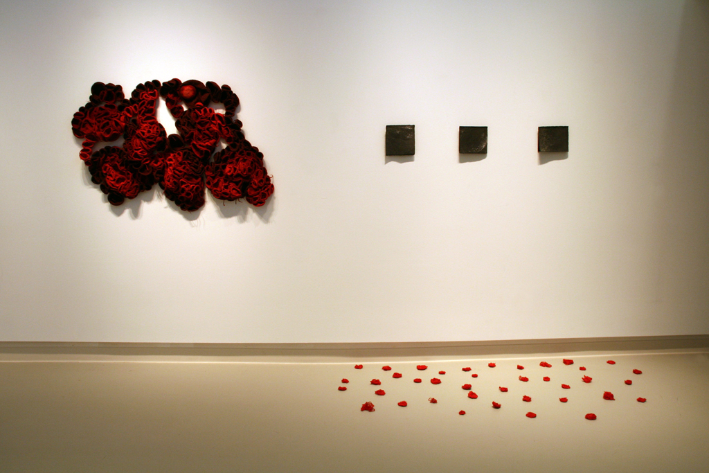 Installation view: The Red and the Black exhibition, World of Threads Festival 2014.