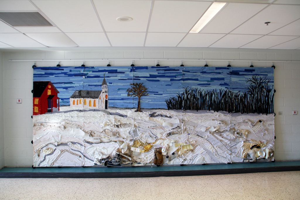 Liz Pead, Louis Riel The Church at Batoche, Installations, World of Threads Festival 2014.