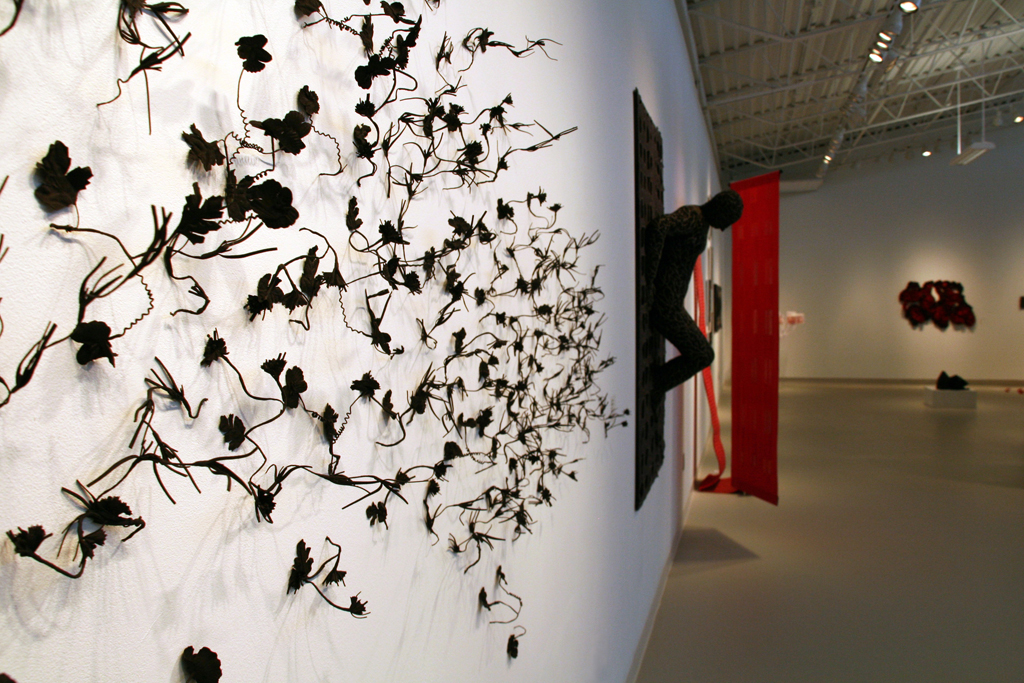 Installation view: The Red and the Black exhibition, World of Threads Festival 2014.