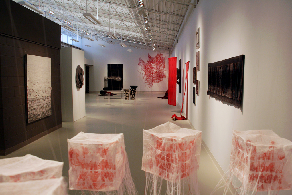 Installation view: The Red and the Black exhibition, World of Threads Festival 2014.