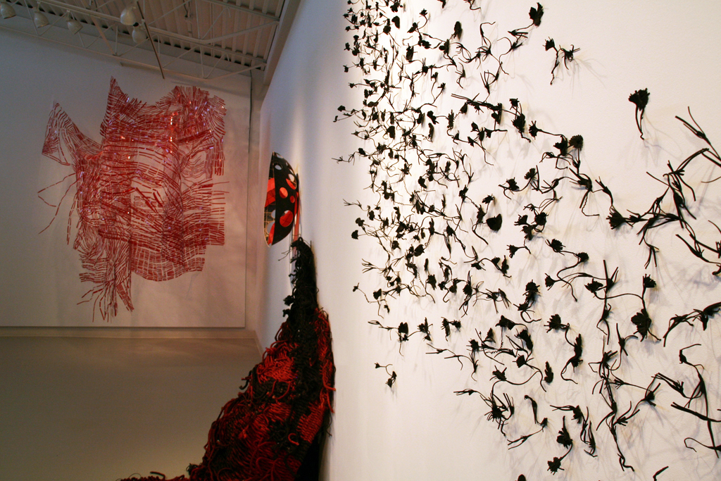 Installation view: The Red and the Black exhibition, World of Threads Festival 2014.